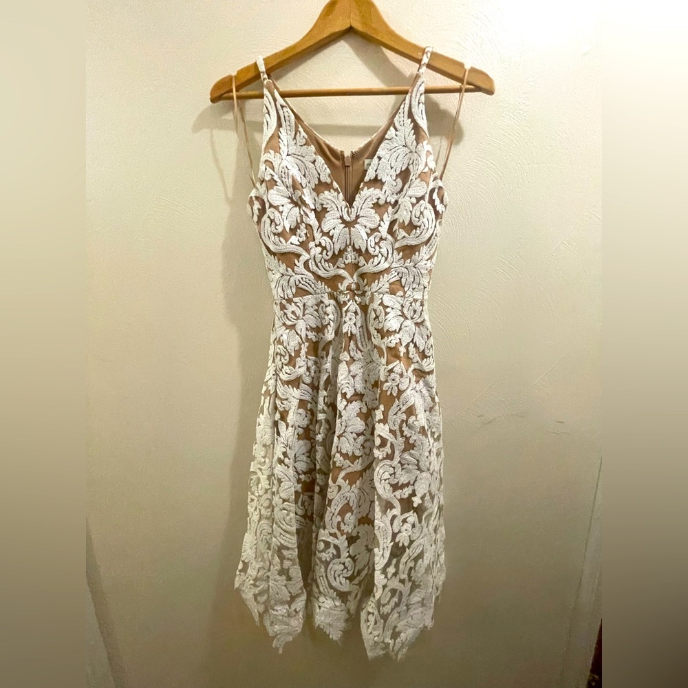 Short Cream Wedding Dress from Dress the Population
